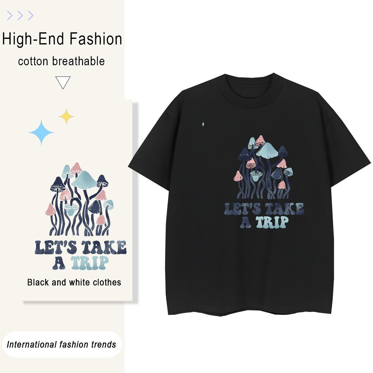 Fashion Design Tshirts mushroom Street 230g Pure Cotton Top Tees Breathable Soft Designer T-Shirts for Men Plus Size Cartoon