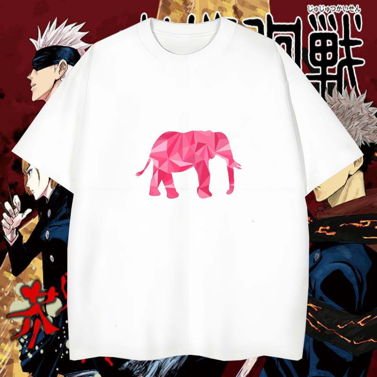 2024 New Men Clothes T-Shirt Elephant Casual Daily Wear 230g Cotton Tees Breathable Soft Wholesale Mens T Shirts Floral Print