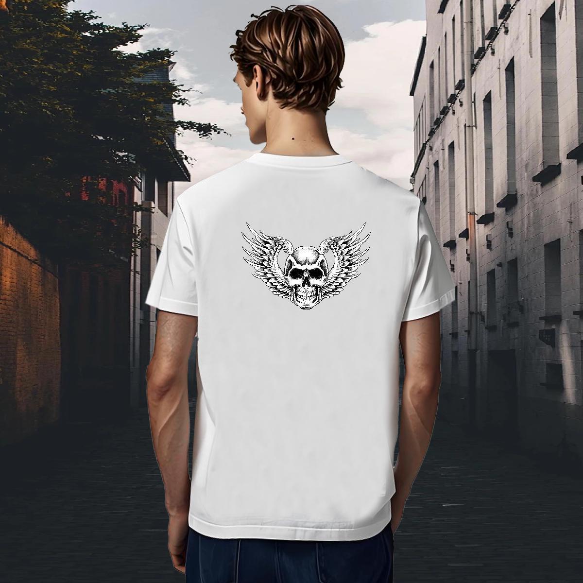 Comfortable T-Shirts for Men 100% Cotton 230g skull Outdoor DIY Anime Breathable Crew Neck Men Tops Tees Classic Casual Tops Shirt