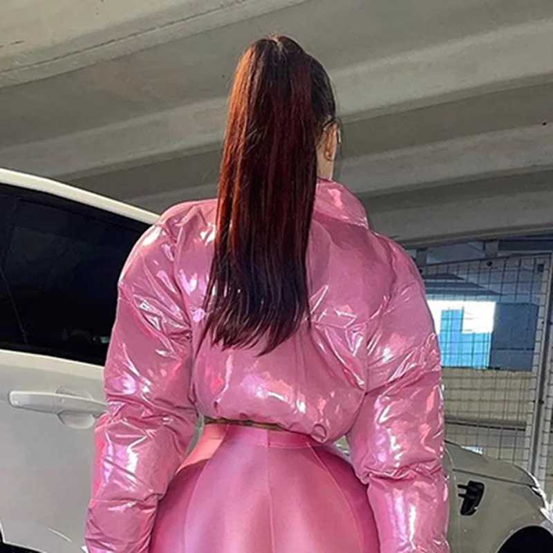 Women's Down Parkas Bubble Puffer Coats Crop Jackets Casual Thick Warm Down Jacket 2023 Womens Y2K Shirt Winter Jacket Y240824IG6H