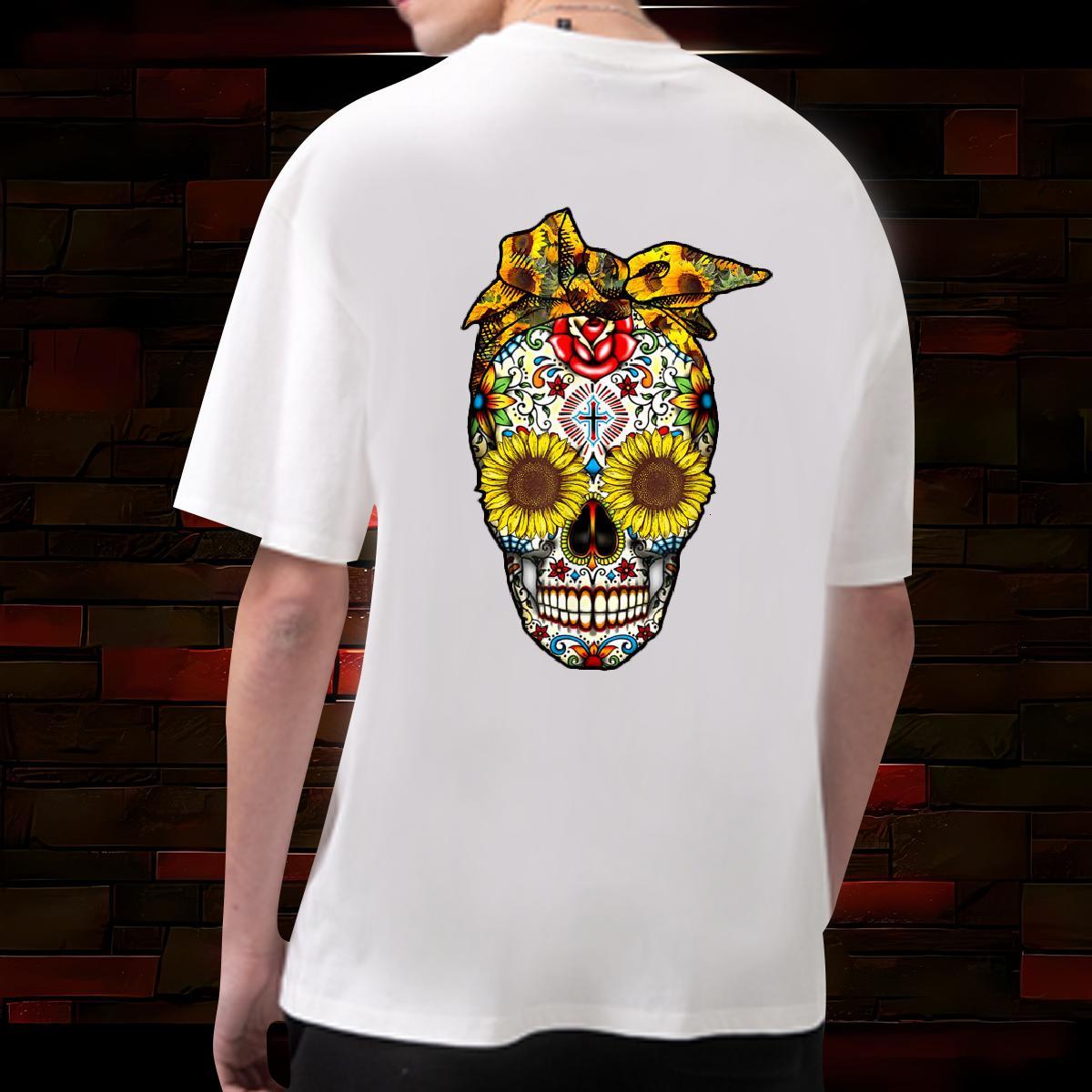 Cool T-Shirts 100% Cotton 230g skull Casual Daily Wear Black White Breathable Men Tops Tees 2024 Polos