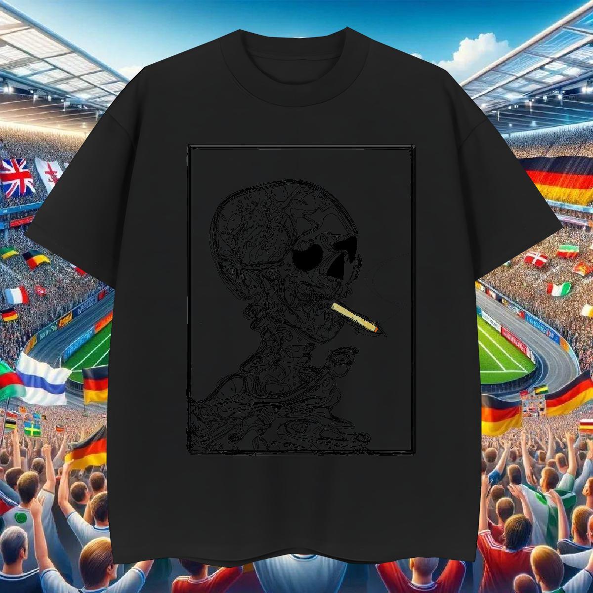 TOP Quality Man T Shirts 230g Cotton skull Street Customized Print Breathable Short Sleeve Couples T Shirts 2024 New Wear