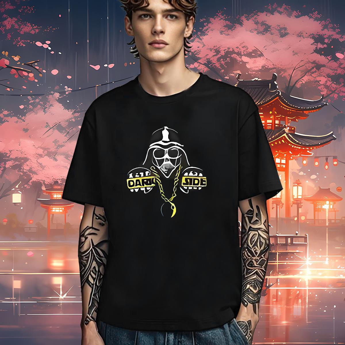 TOP Quality T-Shirts 230g Cotton skull Street wear Hip Hop Anime Print Breathable Crew Neck Tshirts Fashion Design Tops Tees