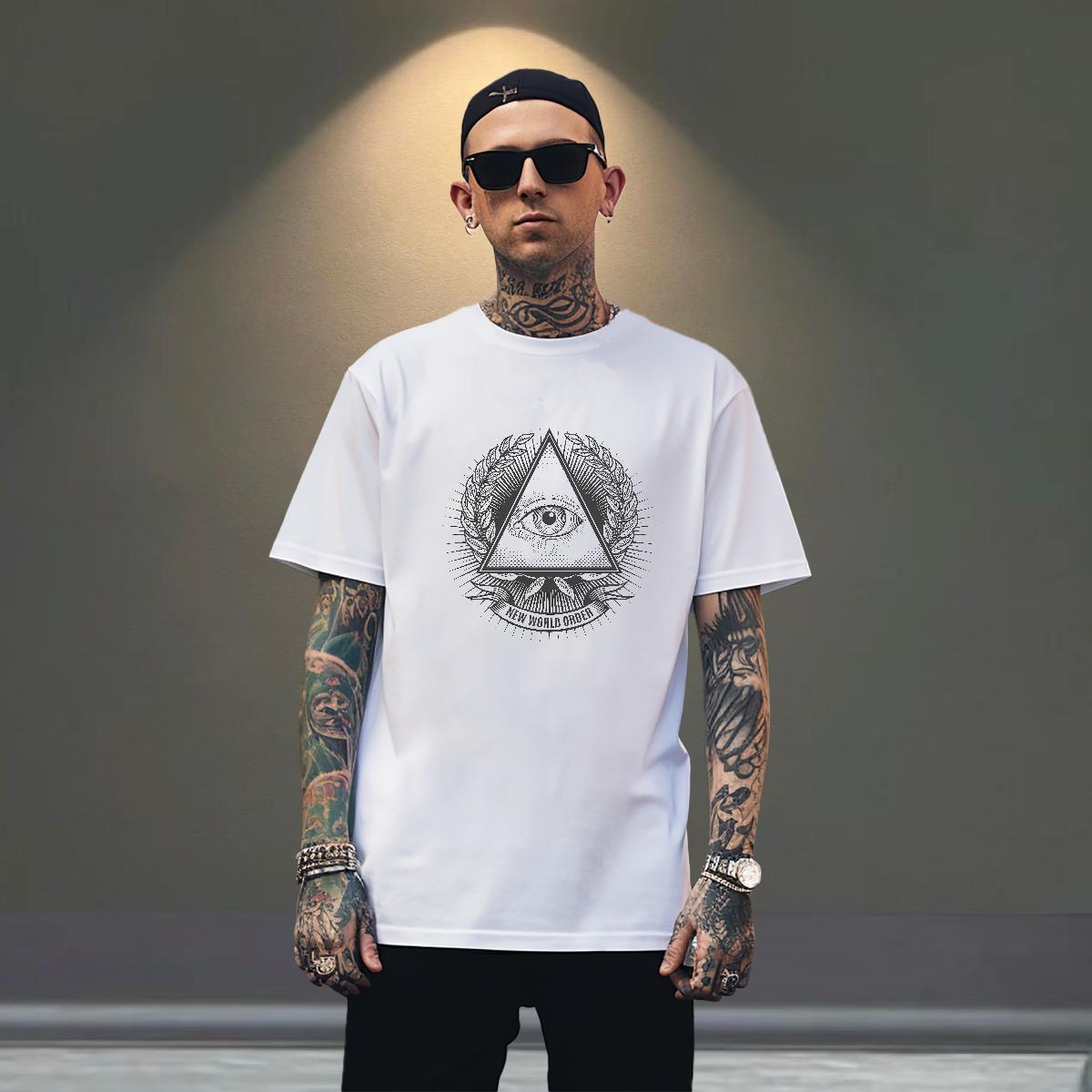 Soft T-Shirts for Men 230g 100% Cotton eye of the devil Street Casual Custom Cartoon Breathable Soft Mens Tshirts Designer Tops