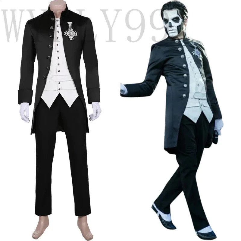 Papa Emerito Ispirato Costume Da Cosplay Suit Halloween Ghost B.C.Spettatura Trasversale In Costume Personalizzata In Qualsiasi Dimensione 240824-image