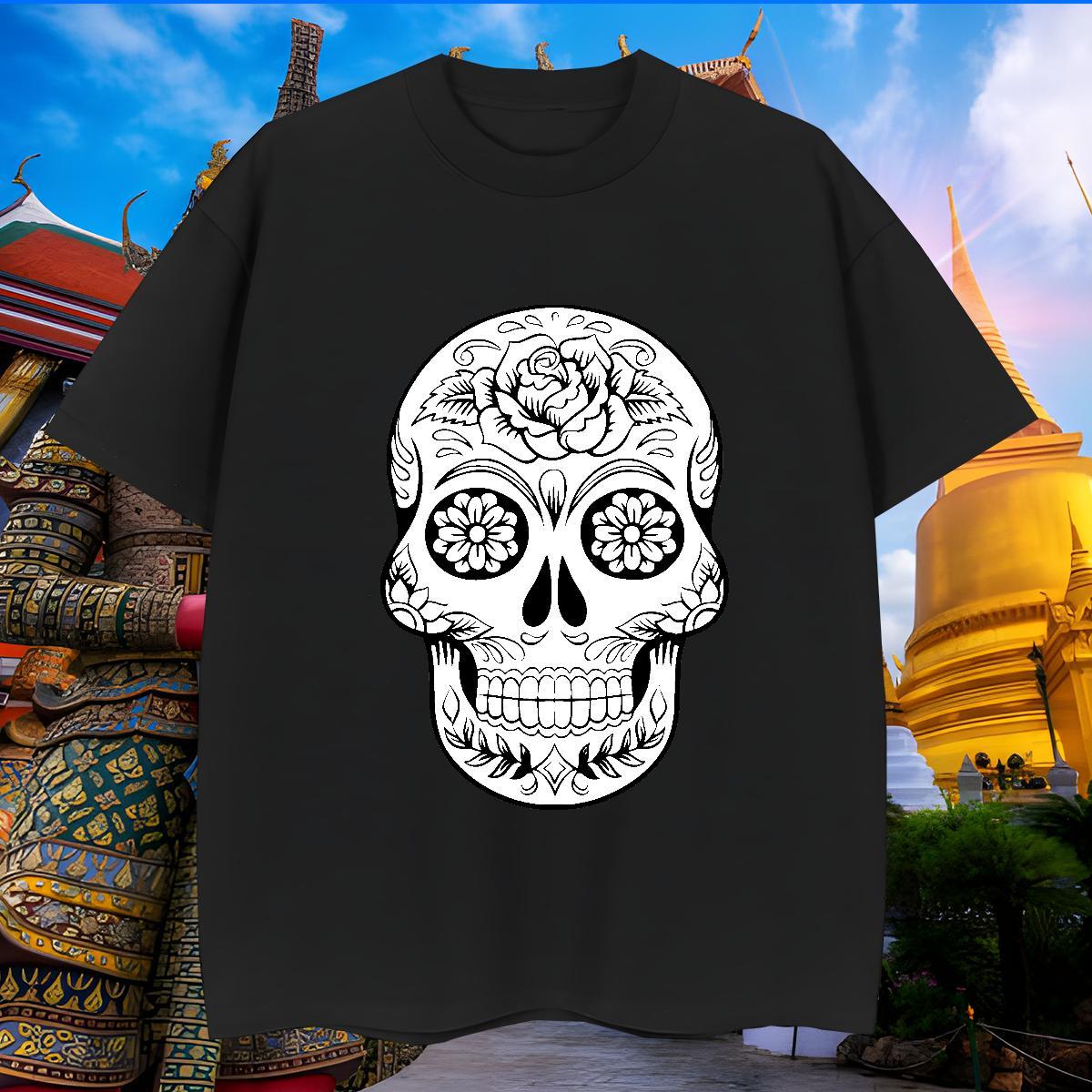 Unisex T shirt 100% Cotton 230g skull Hip Hop Custom Print Oversized Breathable Crew Neck Mens Tshirts Designer Clothes