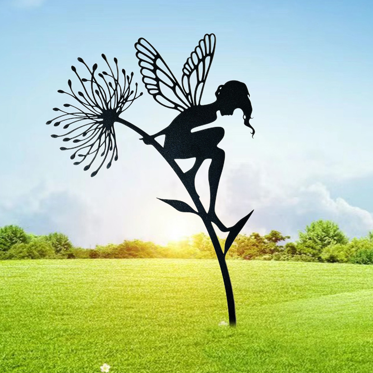 Garden Decoration Fairy Stake Garden Fairy Silhouette Art Outdoor Patio Lawn Deck Pathway Garden Fairy Decorations