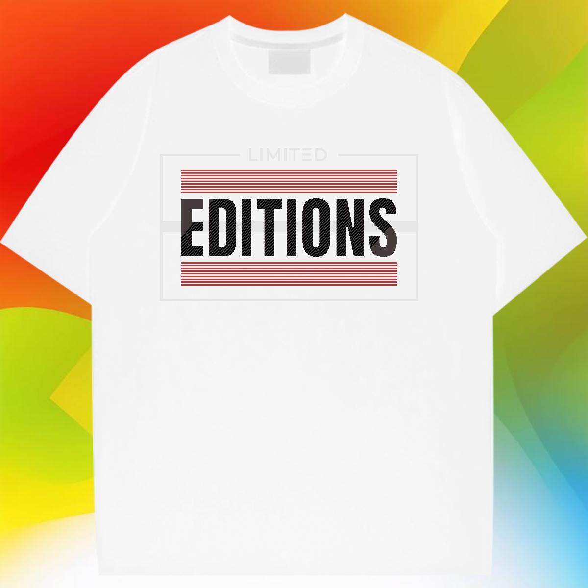 Loose fit Womens Tshirts 100% Cotton 230g editions Street Casual T-Shirts Breathable Short Sleeve Black Oversized Clothes Shirt