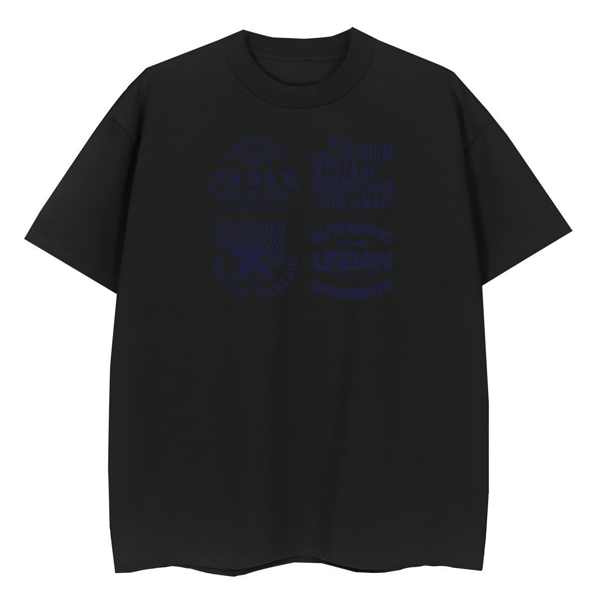 High Quality T Shirts Men 100% Cotton 230g letter Hip Hop Street DIY Anime Pure Cotton Men Tops Tees Classic Wear