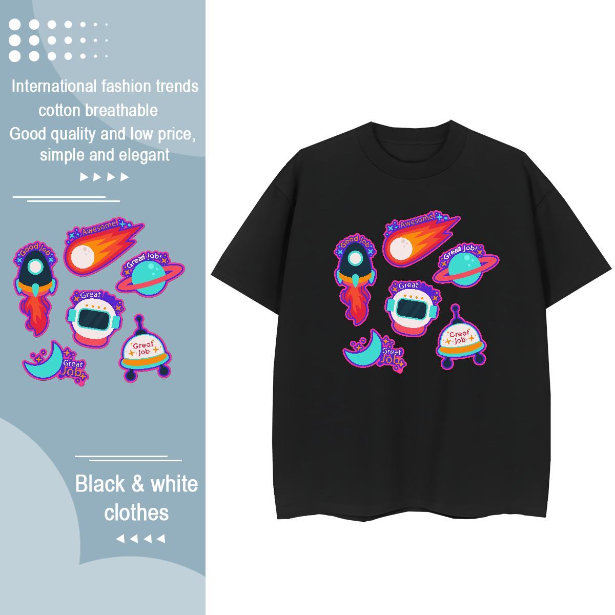 Designer Unisex Tshirts 100% Cotton 230g universe Outdoor Womens T Shirts Round Neck Short Sleeve Black Oversized Clothings