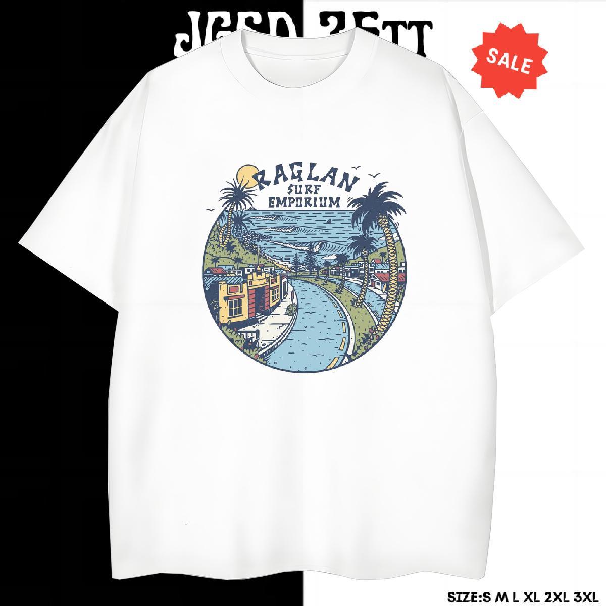 Loose T Shirt For Man 230g Pure Cotton river Street DIY Logo Oversized Breathable Short Sleeve Couples T Shirts Fashion New Tee Shirt