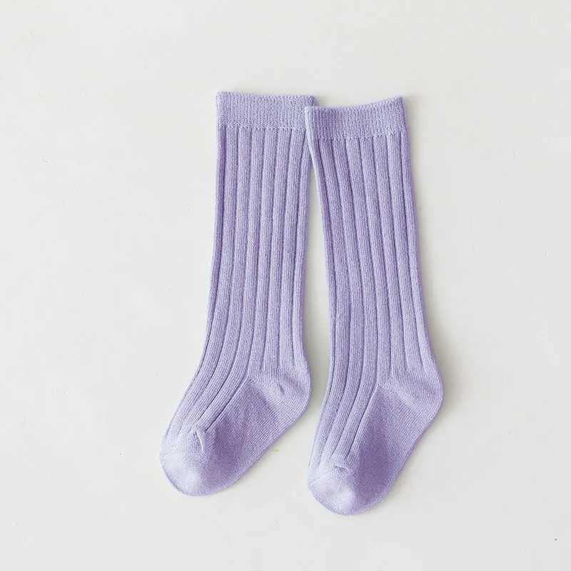 New Fashion Solid Baby Boys Girls Knee High Long Socks Cotton Breathable Stripe Soft Kids Sock Children School Uniform Socks CL240824
