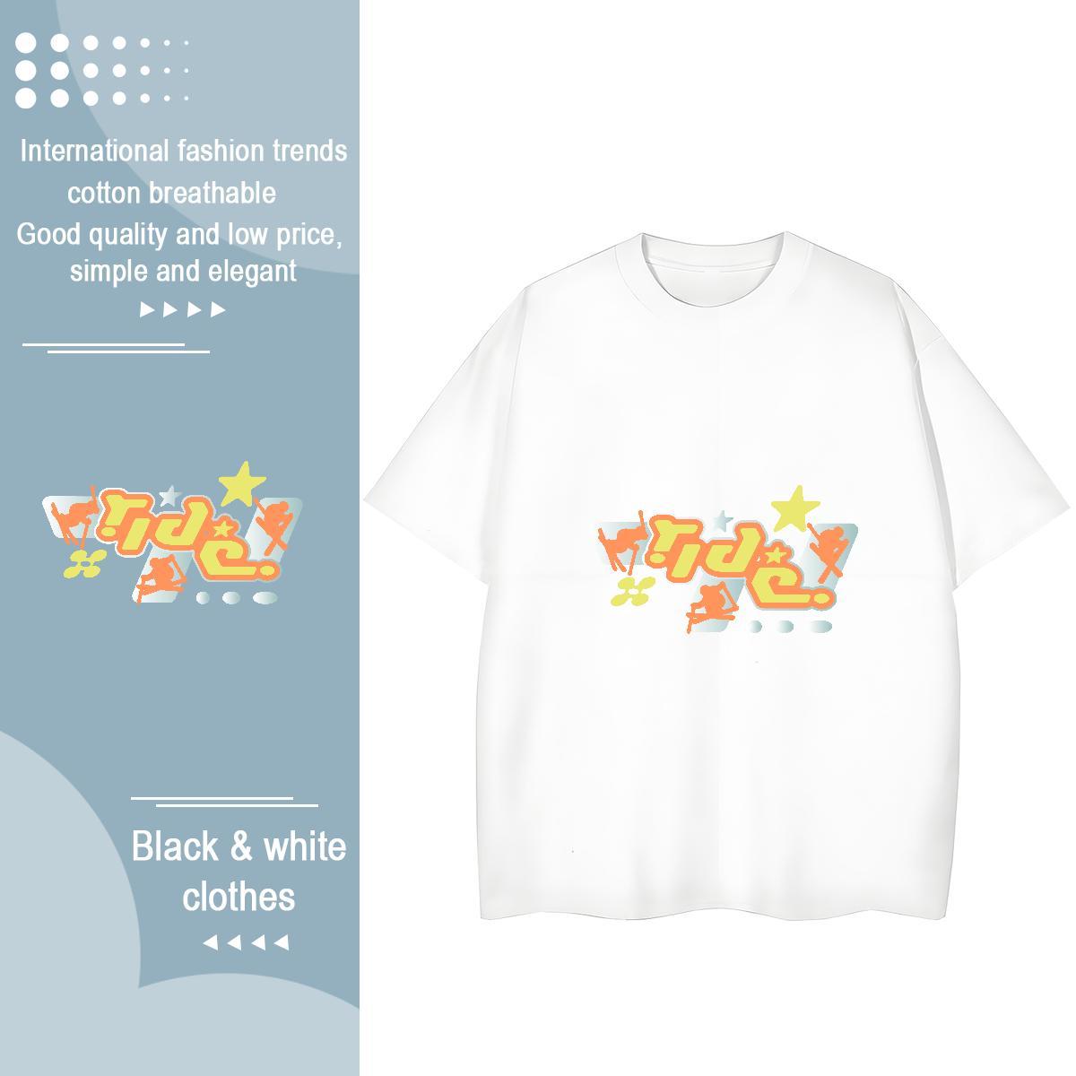 Free Shipping Lady T shirt 230g Pure Cotton letter Street Wear Womens T Shirts Crew Neck Breathable Plus Size Custom Tees