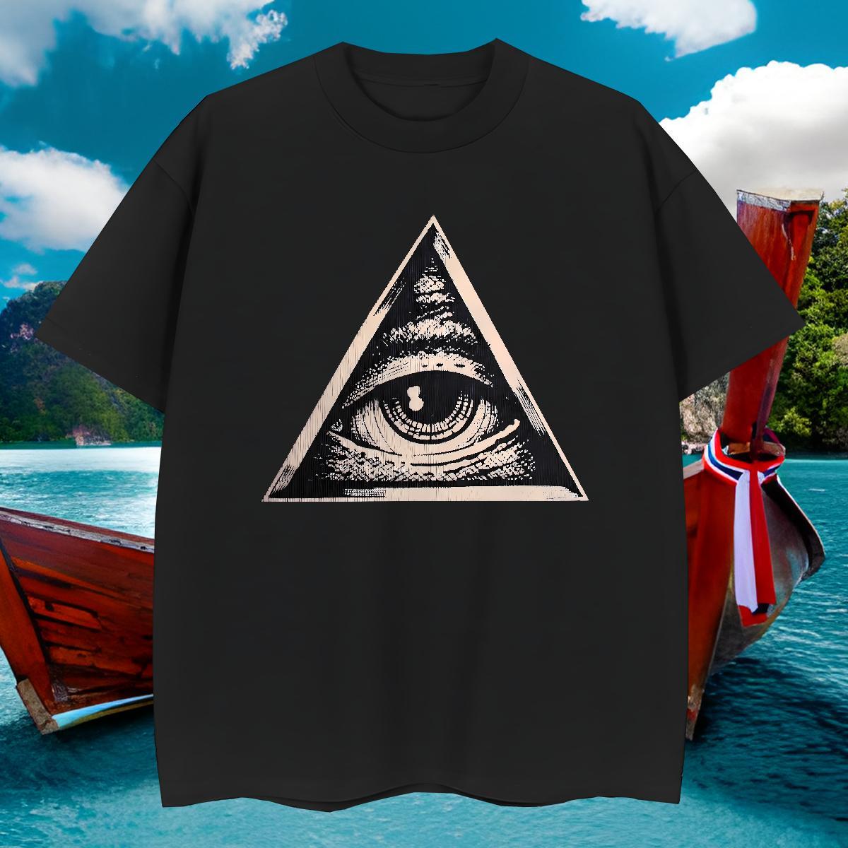 Loose T shirt 230g Cotton eye of the devil Hip Hop DIY Anime Breathable Crew Neck Men Clothes T-Shirt Stylist Tops Tees