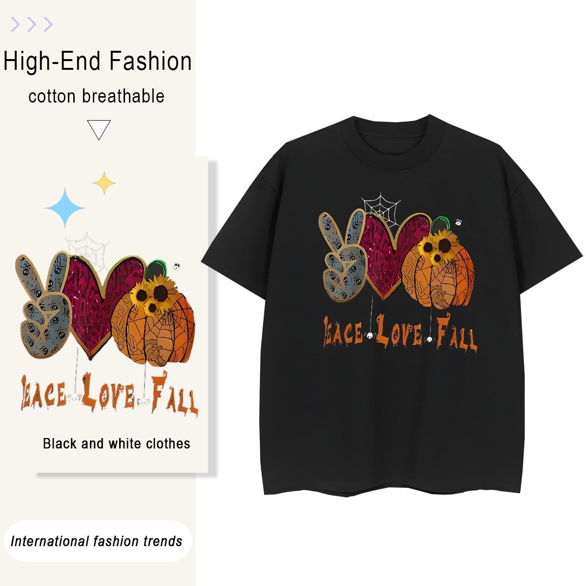 Brand Men Clothes T-Shirt halloween Casual Beach 230g Pure Cotton Tops Tees Breathable Crew Neck Popular T shirt DIY Logo Oversized