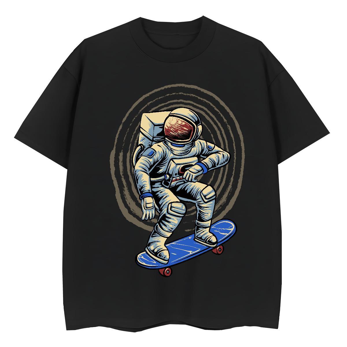 Lady Womens Tshirts 230g Pure Cotton universe Beach T Shirt For Woman Comfortable Cartoon Print Top Shirts