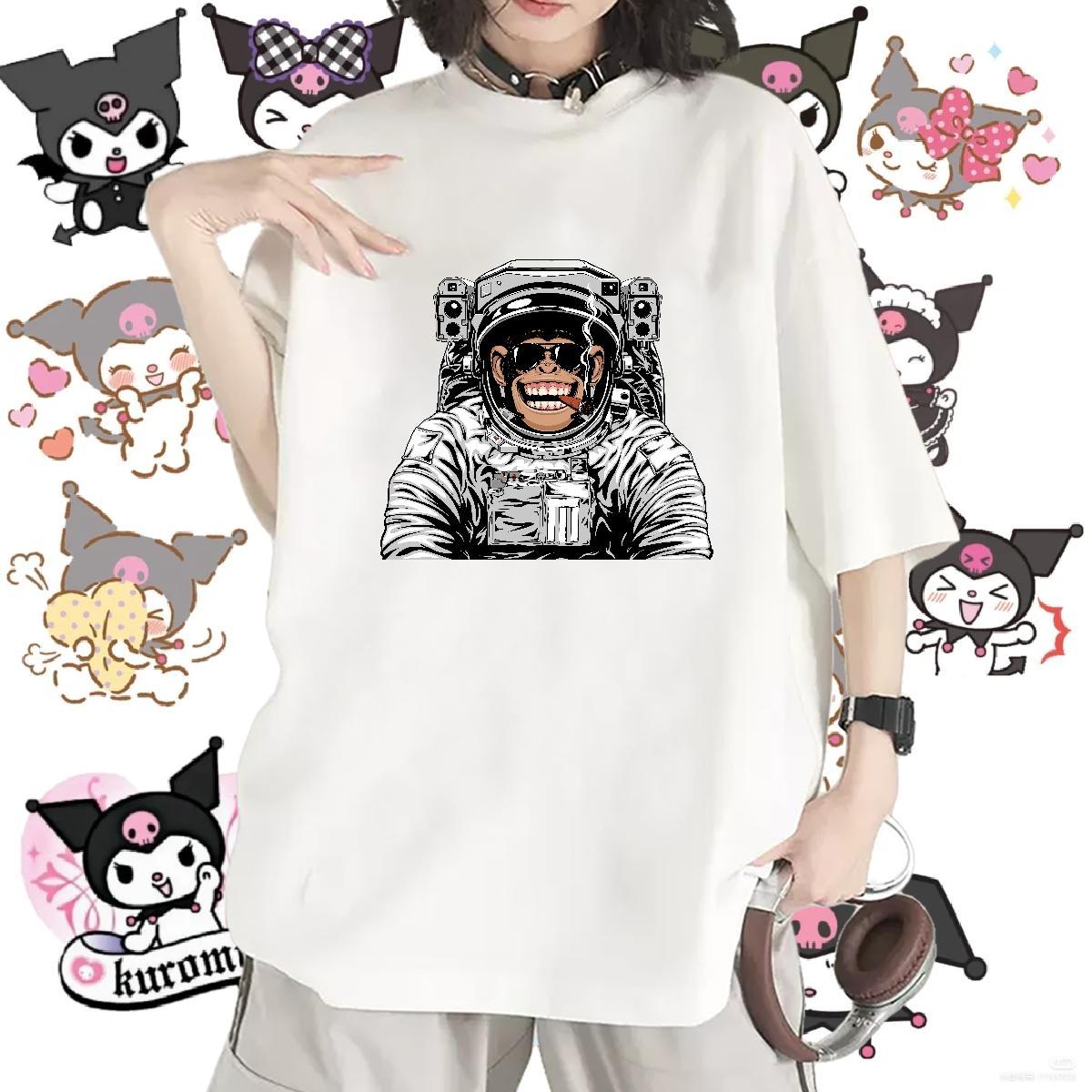 Brand Women Tees 230g Cotton planet Daily Outfit Woman T Shirts Crew Neck Graphic Tshirts