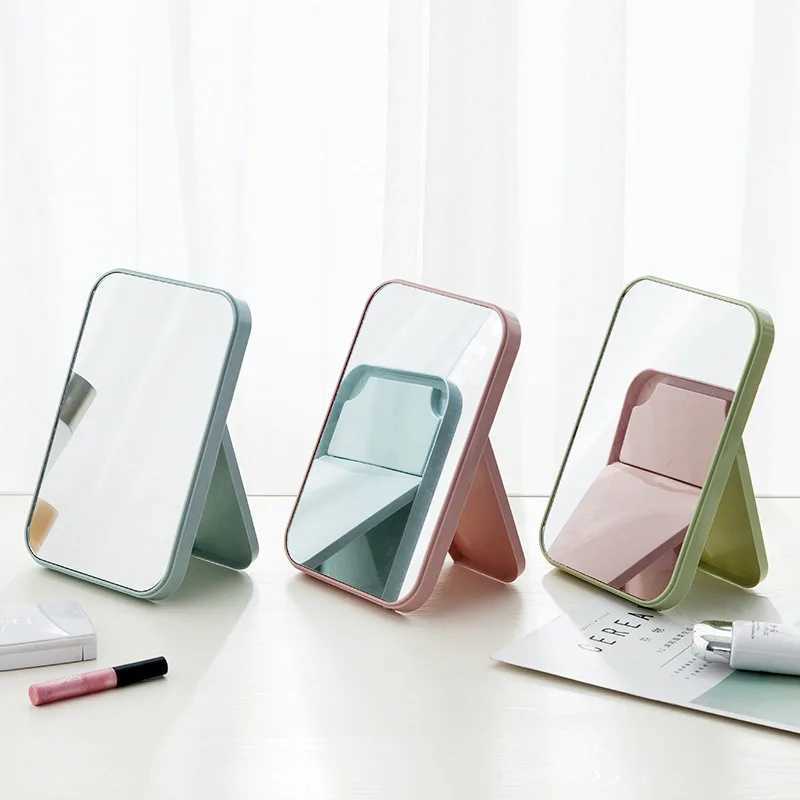 Small Folding Makeup Mirror Portable Makeup Mirror Small Mirror Wholesale Square Mirrors Student Dormitory Desktop Small MirrorXJ241213