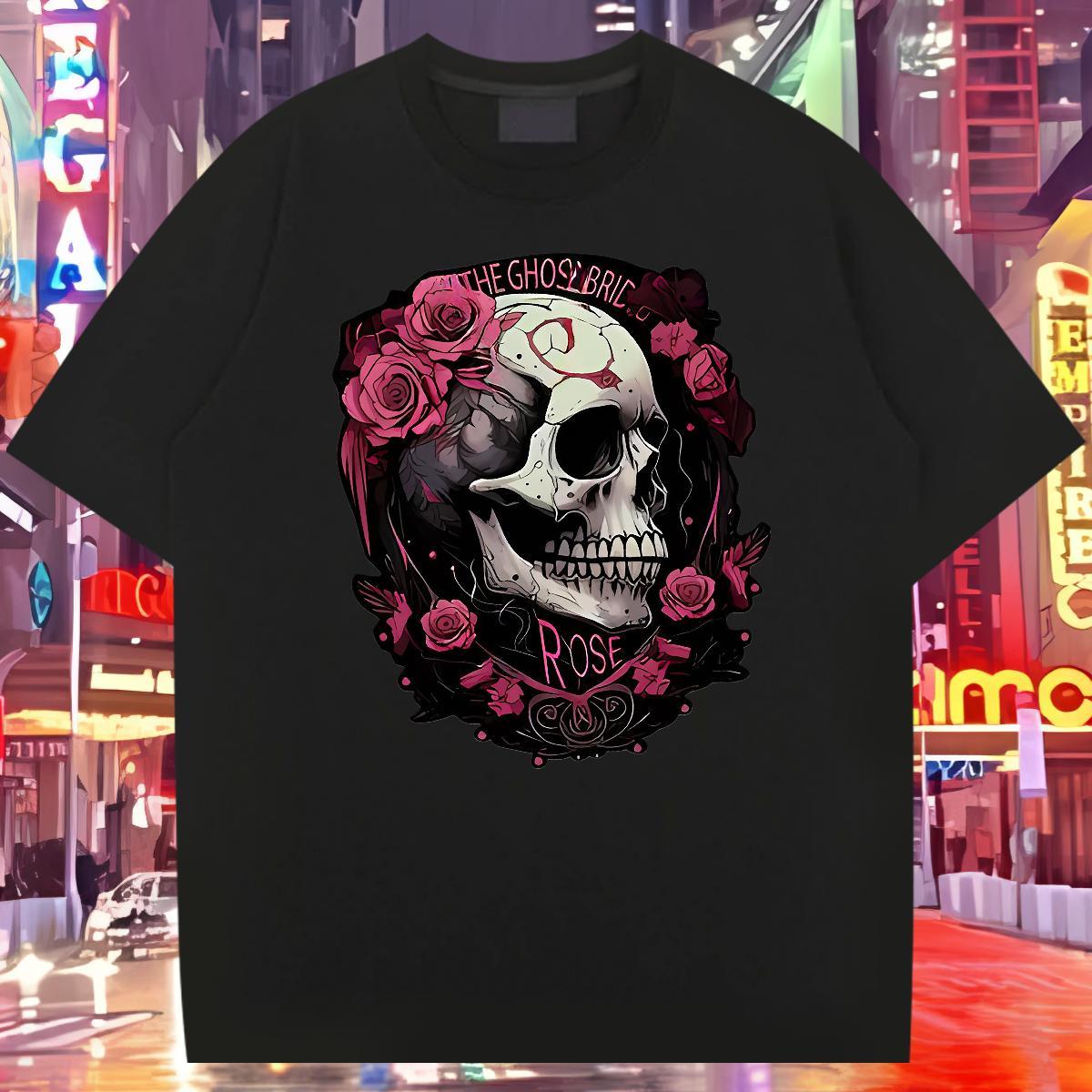 Classic T Shirts Men 100% Cotton 230g skull Daily Outfit Oversized 3XL 4XL Breathable Crew Neck Mens Tshirts New Arrival Tops Tees