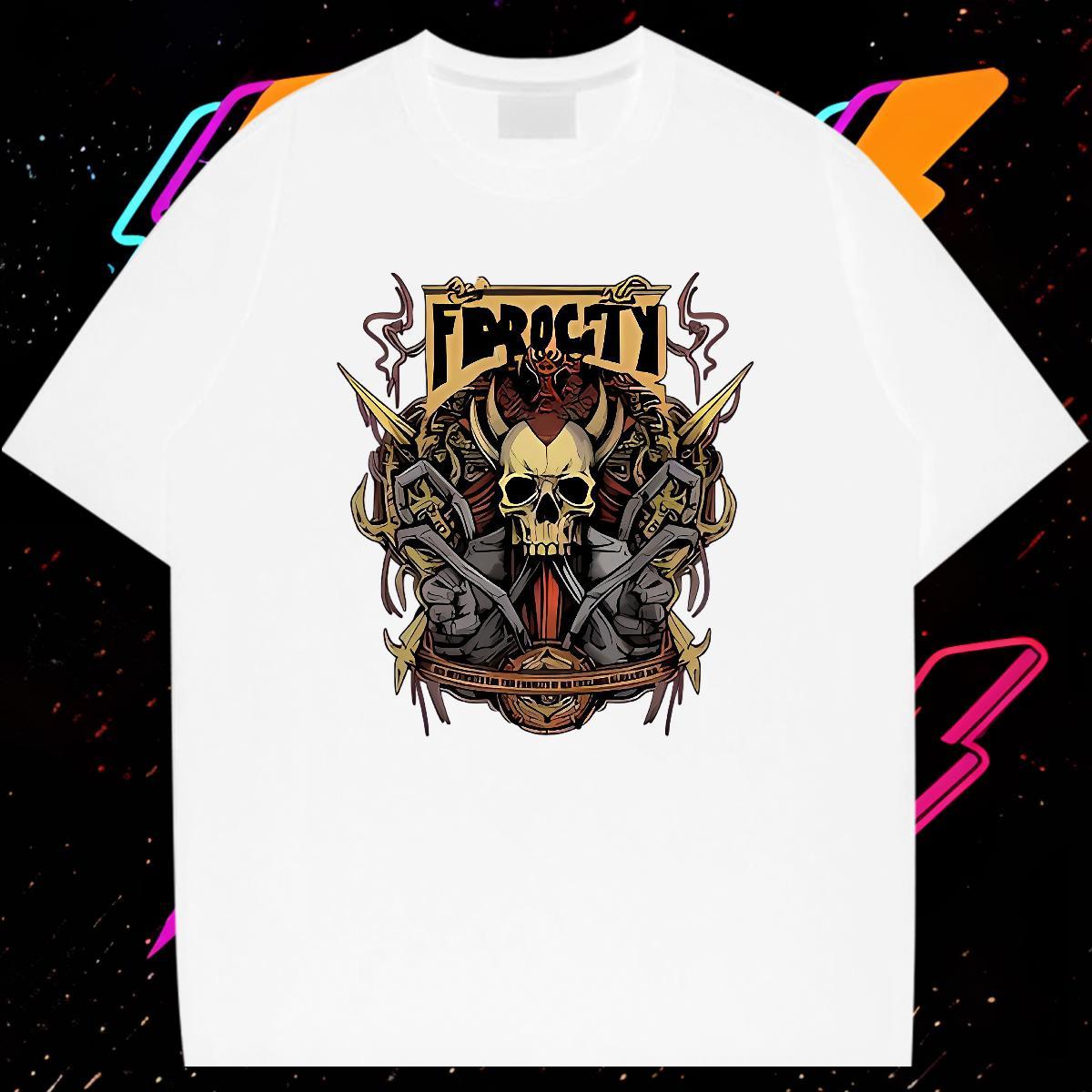Wholesale Mens T Shirts 230g 100% Cotton skull Casual Daily Wear Oversized 4XL Breathable Soft Couples T Shirts Factory Direct Tops