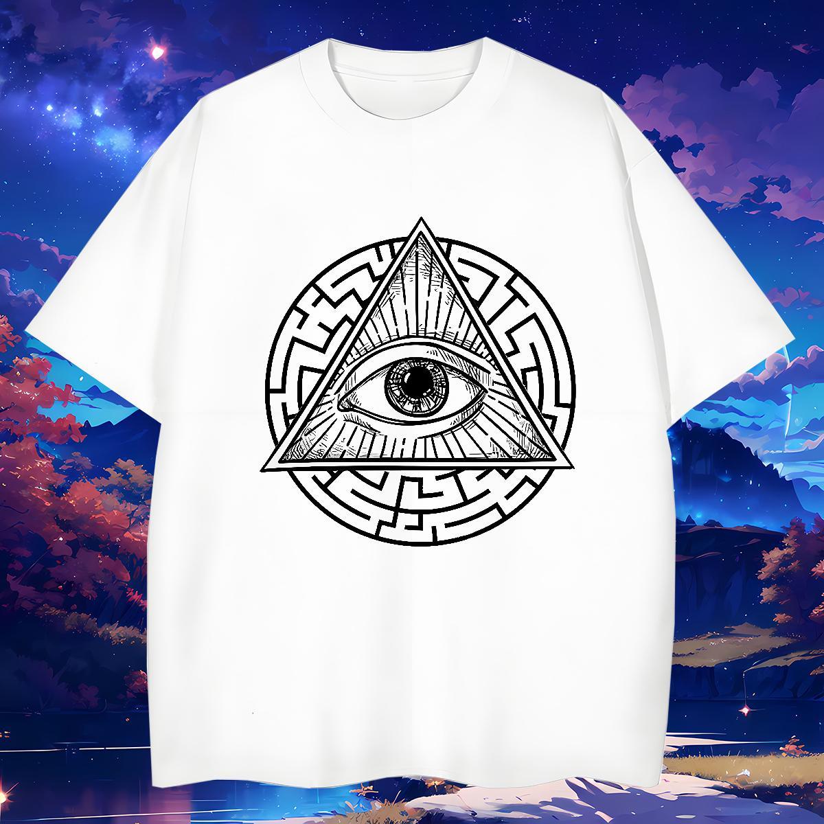 Designer T-Shirts for Men 230g Cotton eye of the devil Sport Custom Printing Breathable Men Clothes T-Shirt Fashion Design Tees Shirts