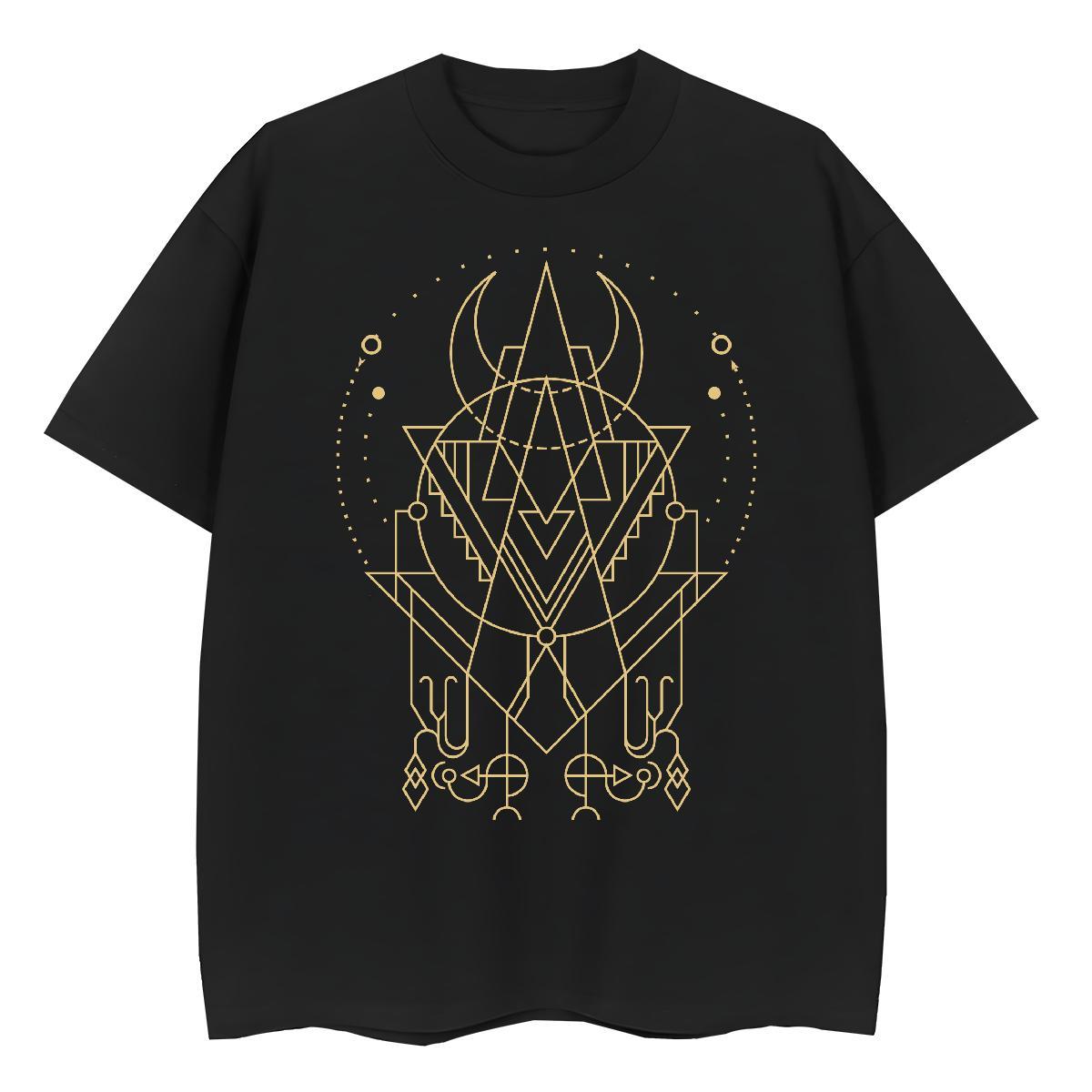 Wholesale Lady T shirt 230g Cotton Geometric line Street Wear T-Shirts Crew Neck Oversized L-4XL Top Tees