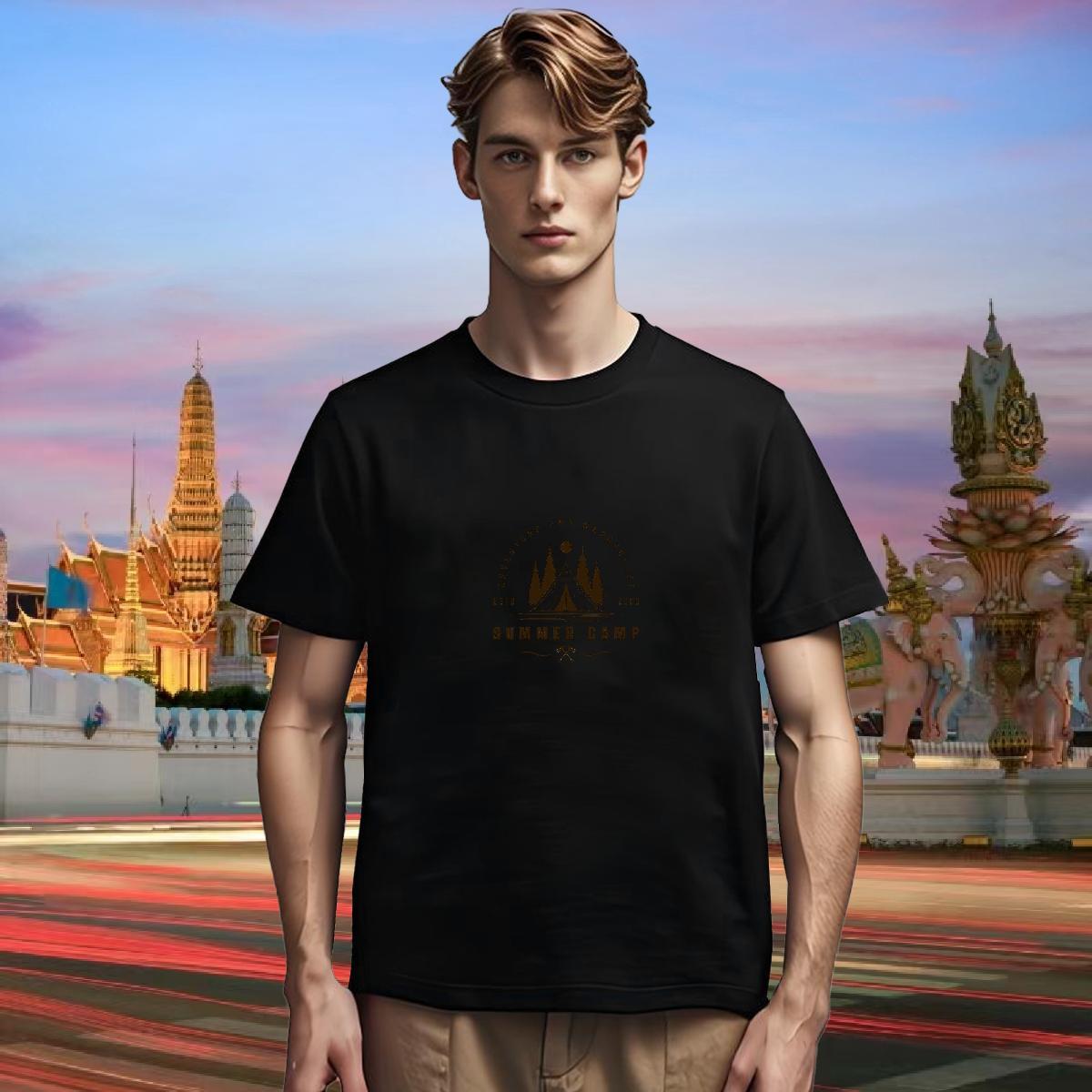 Comfortable T shirt 230g Pure Cotton mountains Hip Hop Street Floral Print Breathable Men Tops Tees 2024 Designer Tee Shirt