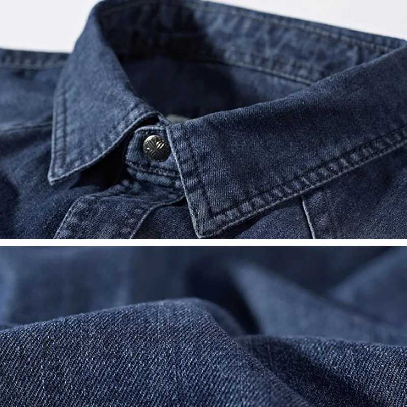 2024 Spring Mens Denim Jeans Long Sleeve 100% Cotton Single Chest Shirt Handsome Hombre Casual Jeans Top MensW240726 - view 4