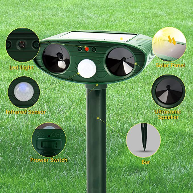 Solar powered animal repellent cross-border source infrared repellent cat repellent dog repellent solar powered ultrasonic repellent
