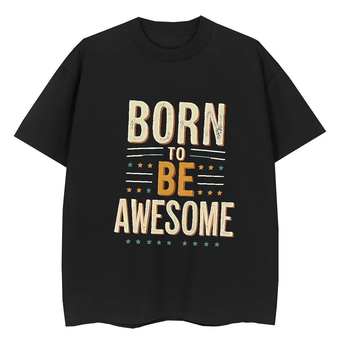 5A Unisex Tshirts 230g 100% Cotton letter Daily Wear T shirt Breathable Anime Clothes