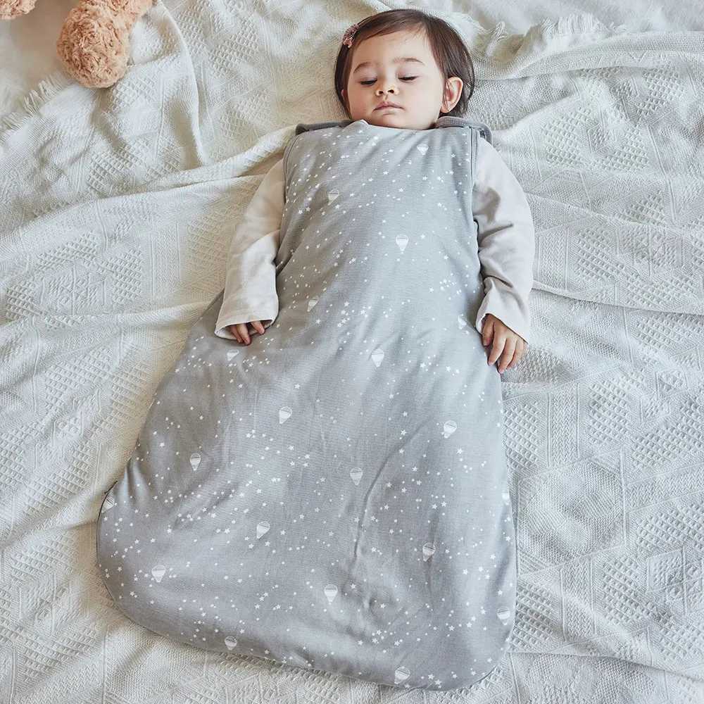 Sleeping Bags For Baby 0-24 Months Anti-Kick Blanket Infant Quilt Sleepwear 2.5Tog Stars Print Spring 100%Cotton Vest Sleepsacks M240824