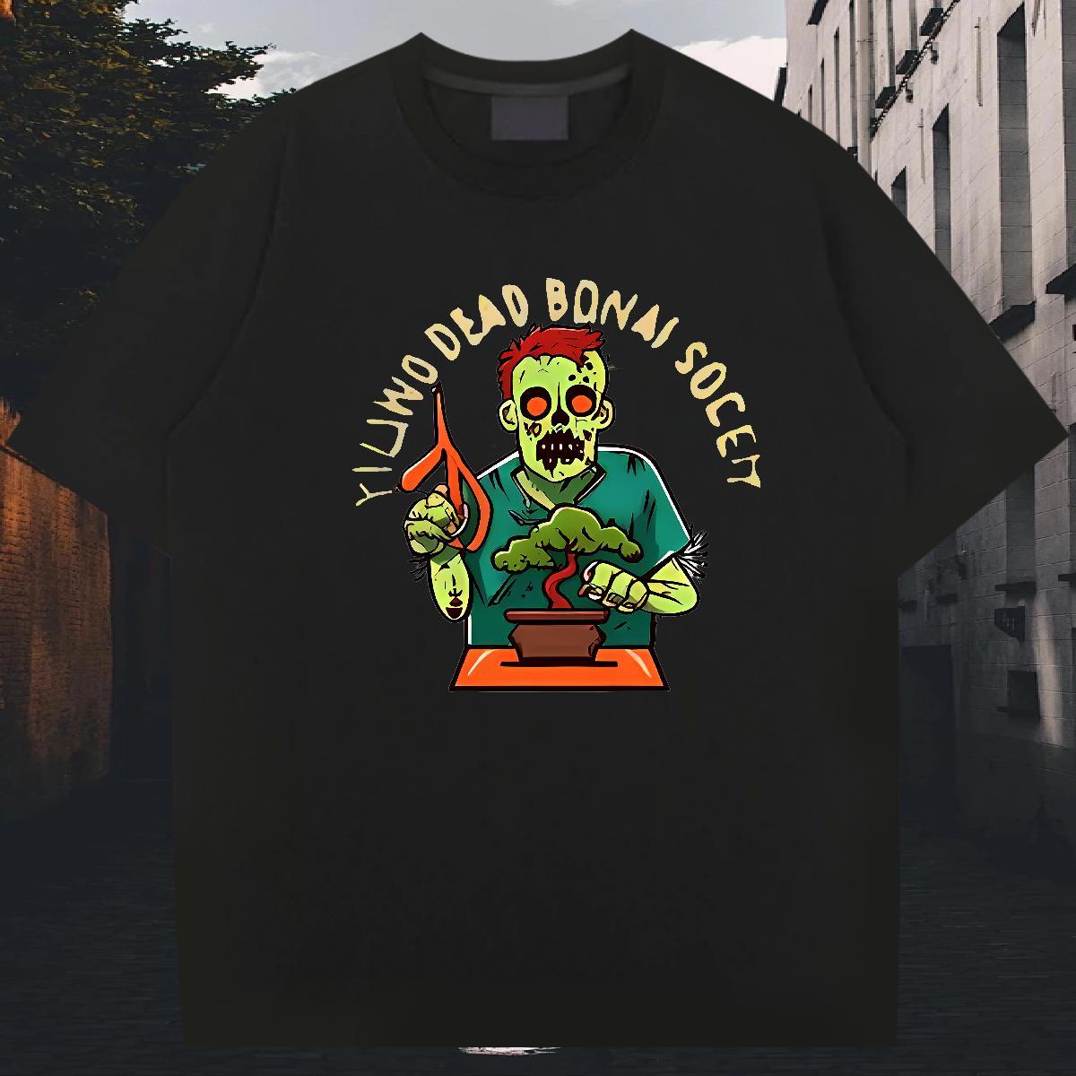 High Quality T Shirts Men 230g 100% Cotton skull Street Casual Custom Printed Crew Neck Breathable Men Tees Casual New Clothes