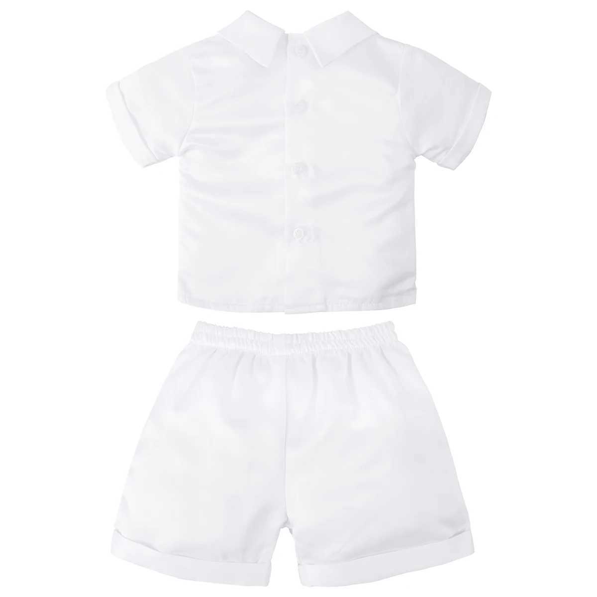 Baby Boy Baptist Set Baby White Cartoon Pigeon Newborn Short Sleeve Bow Tie Top+Shorts+Tank Top+Hat Christmas Costume W240823