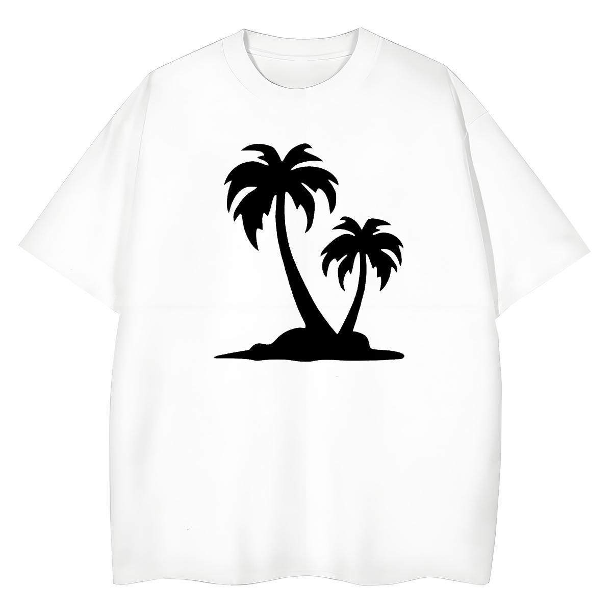 Classic Casual Tshirts tree Summer Casual 100% Cotton 230g Tops Shirt Breathable Crew Neck High Quality T shirt Custom Cartoon