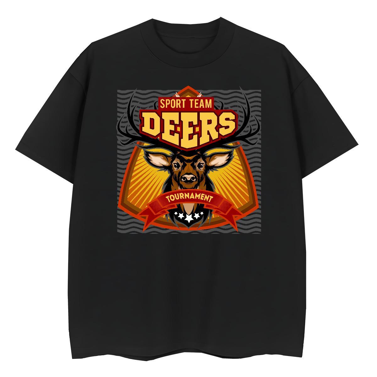 Customized Couples T Shirts deer Daily Outfit 230g Pure Cotton Wear Breathable Soft High Quality T-Shirts Custom Anime