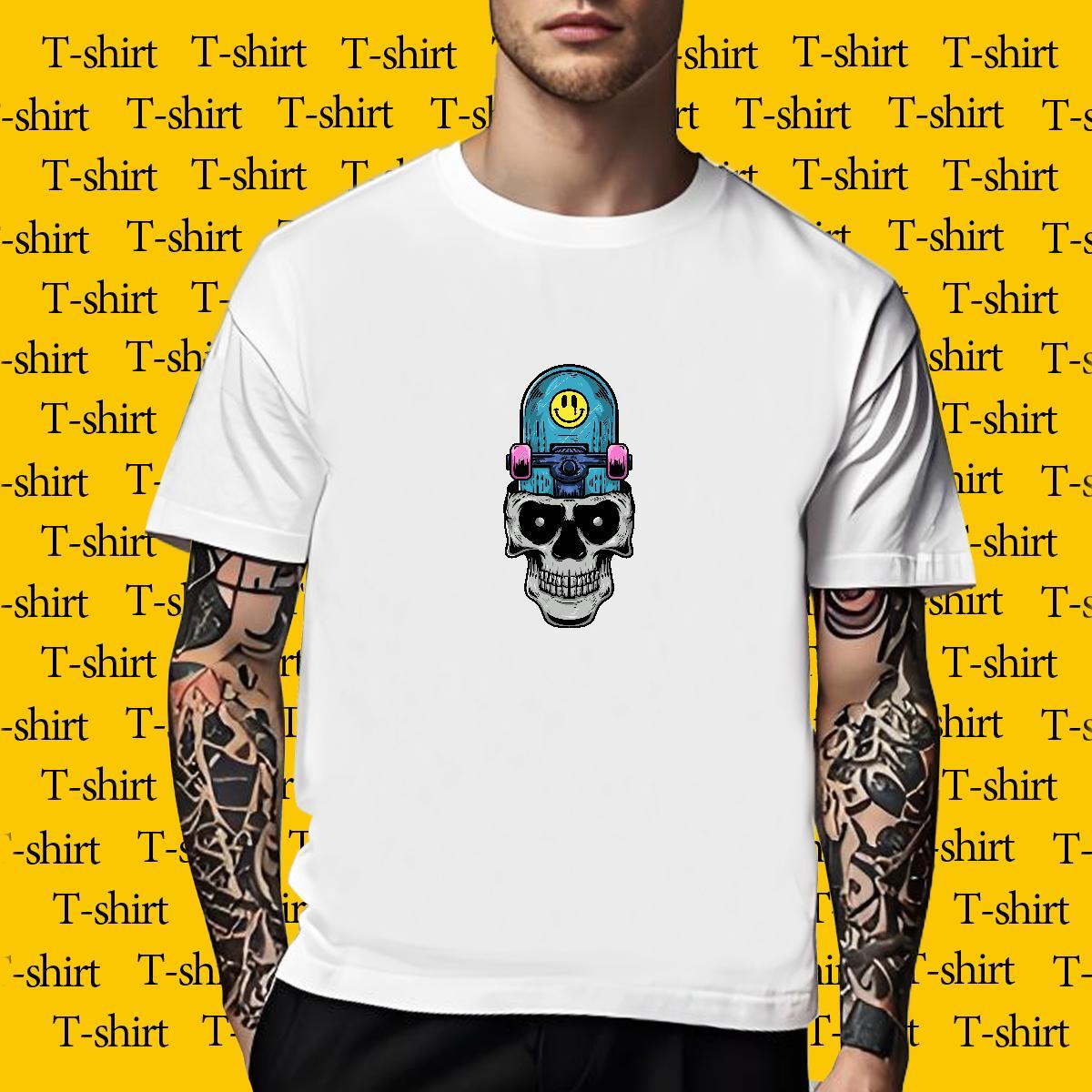 Loose Fit T-Shirts for Men 100% Cotton 230g skull Hip Hop Custom Big Size Breathable Crew Neck Men Tshirts Classic Casual Clothes