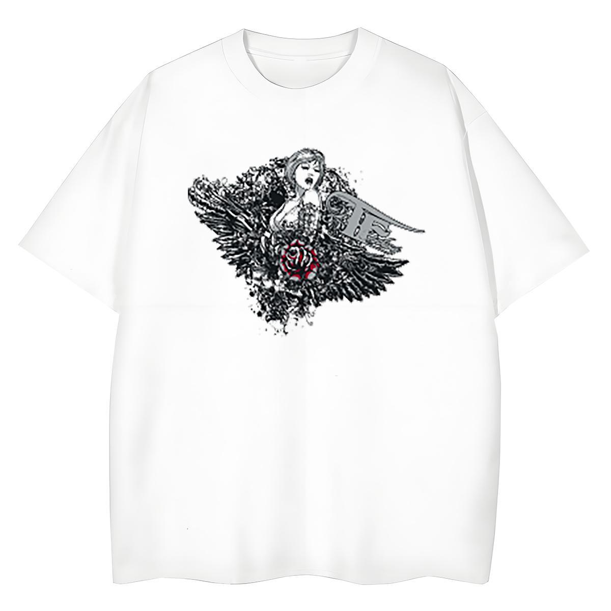 Cool Design T Shirt For Man 100% Cotton 230g skull Street Black Oversized O-Neck Short Sleeve Tshirt for Man Woman Stylist Tee Shirt