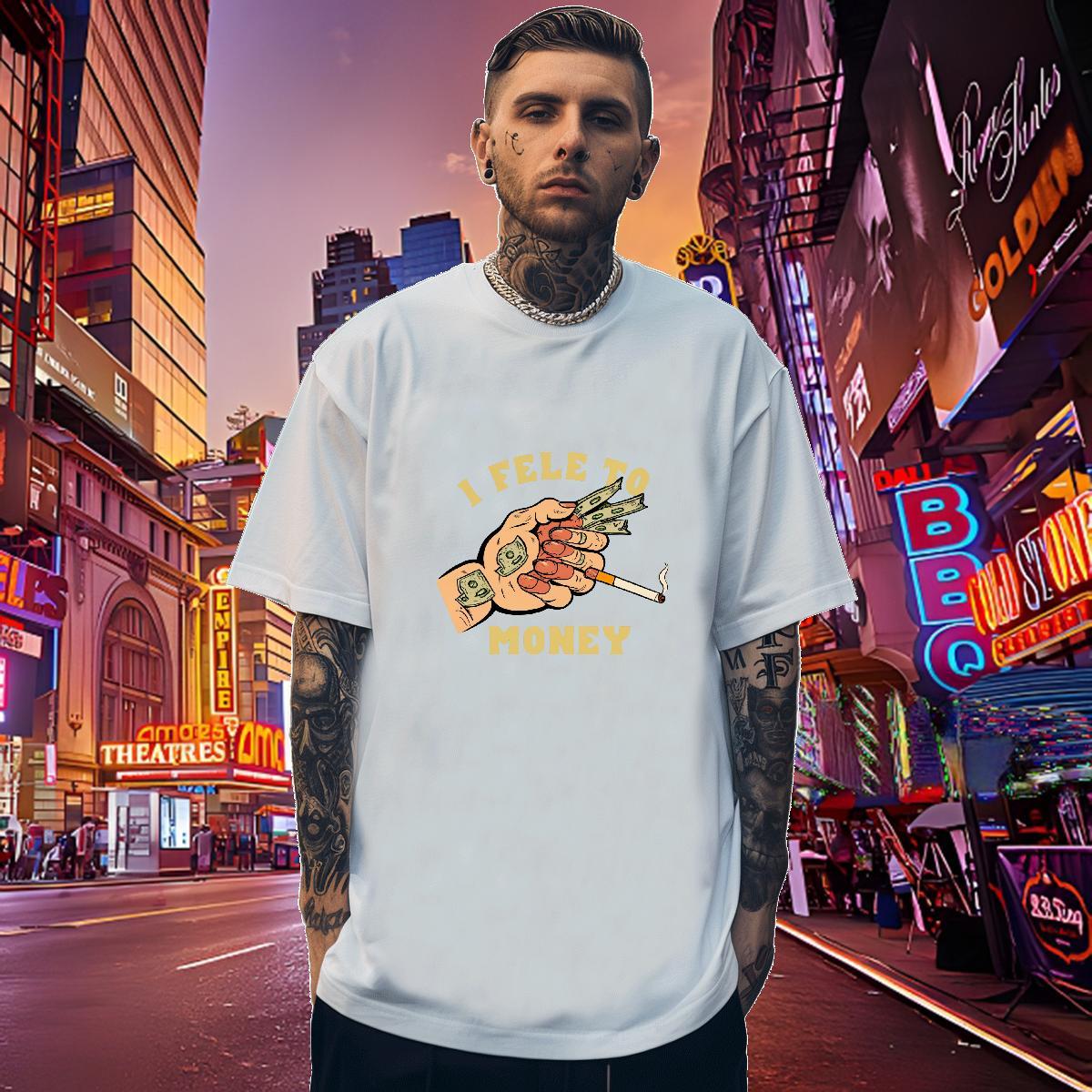 TOP Quality T-Shirts for Men 100% Cotton 230g skull Beach Customized Print Pure Cotton Tshirt for Man Woman Fashion Tops Shirt