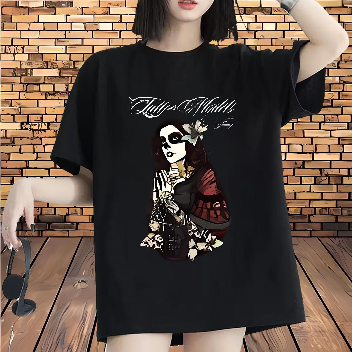Female Women Tshirts 230g Cotton scare Casual Sport T Shirts Women Crew Neck Breathable DIY Anime Printed Clothes