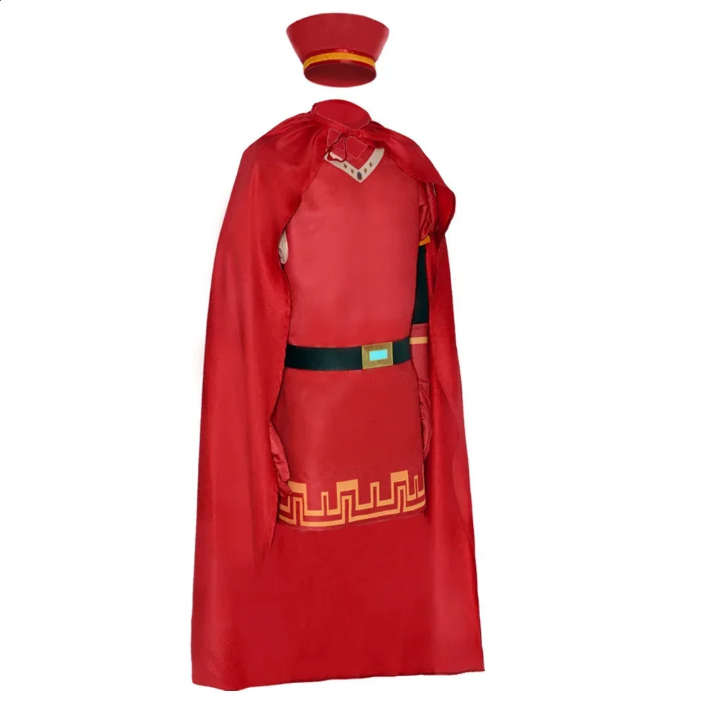 Lord Farquad cosplay anime costume uniform cloak gloves hat set medieval Halloween party red 240823