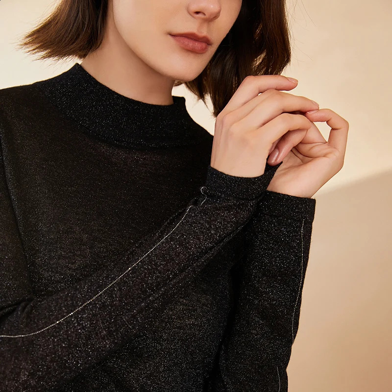BC-266 Half High Collar Woollen Undershirt Wool Top Quality Thin Knitted Womens Sweaters Pullovers Clothes 240824