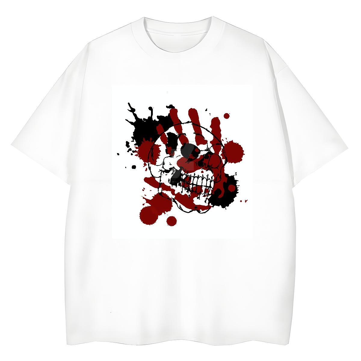 High quality Women Tshirts 230g Cotton scary Outdoor T-Shirts Short sleeve Soft Black Oversized Clothes Shirt