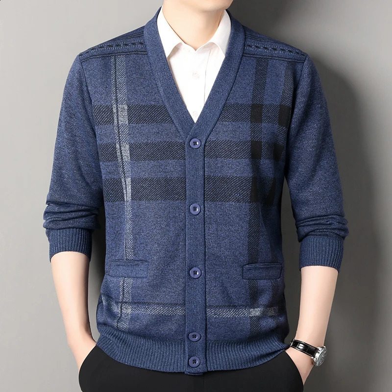 Retro mens knitted sweater Cardigan casual fashion button up cardigan jacket autumn and winter skydiving 240824