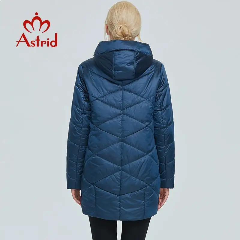 Astrid Winter Jacket Womens Contrast Waterproof Fabric Hat n Thick Cotton Clothing Warm Park AM2090 240823