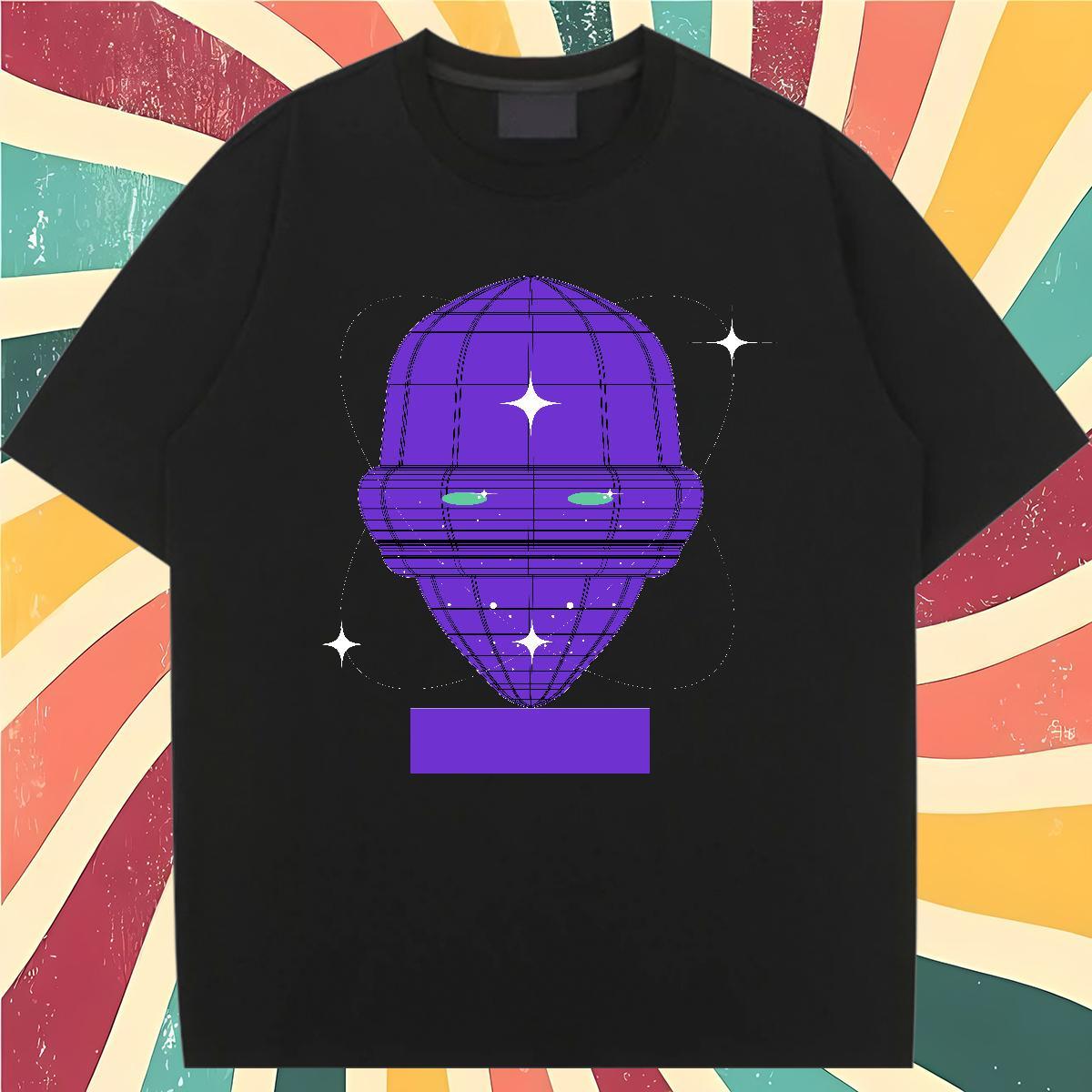Unisex Women Tshirts 230g Cotton universe Hip Hop Street Womens T Shirts Breathable Cartoon Anime Top Tees