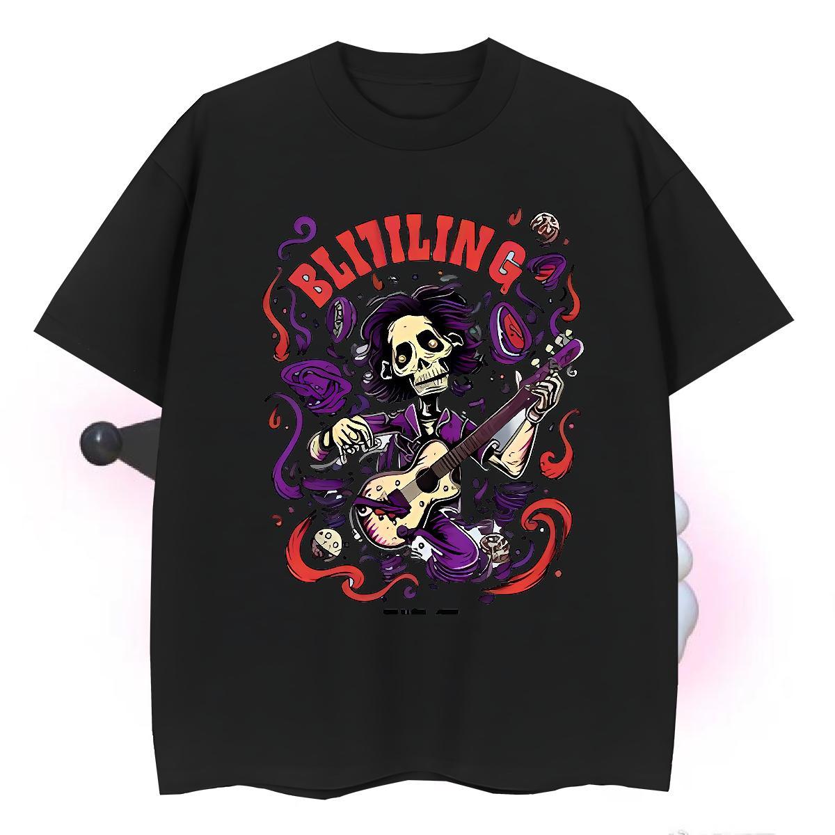 Comfortable T Shirt For Man 230g Cotton skull Casual Custom Anime Breathable Crew Neck Mens Tshirts Factory Direct Top Tees