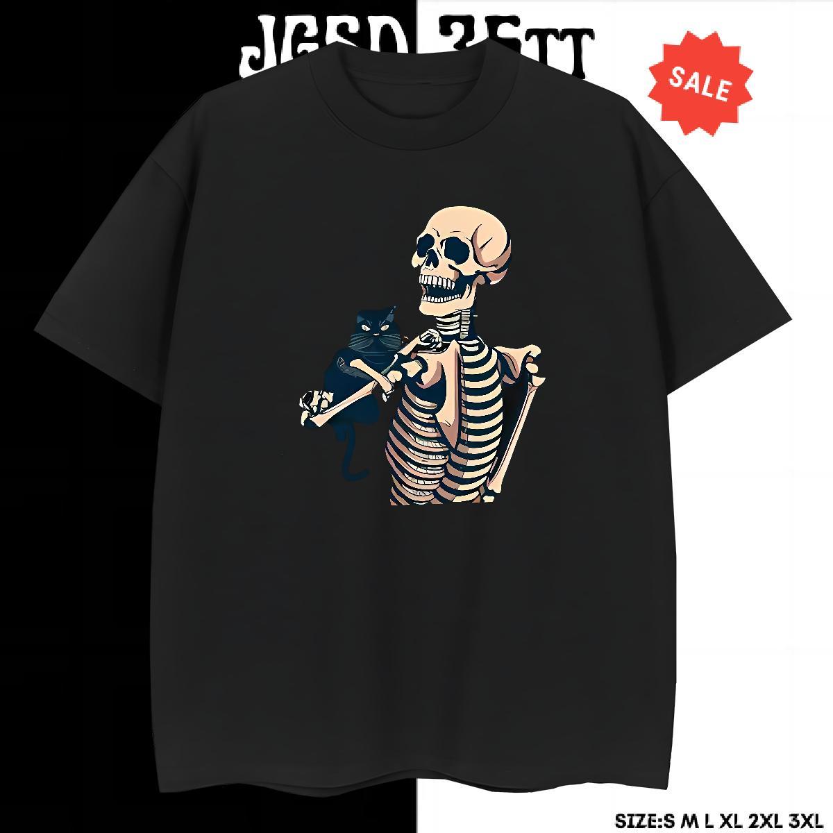 Soft Mens T Shirts 230g 100% Cotton skull Home Outdoor Customized Print Breathable Soft Men Tops Tees 2024 DIY Top Tees