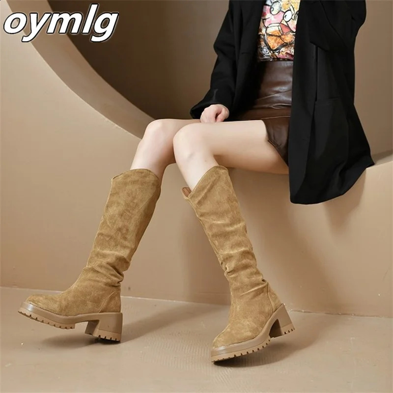 Skinny Knight Womens Boots 2024 Wrinkle Stacked Sleeves High Boots Thick and Non Kneeling Boots 240823