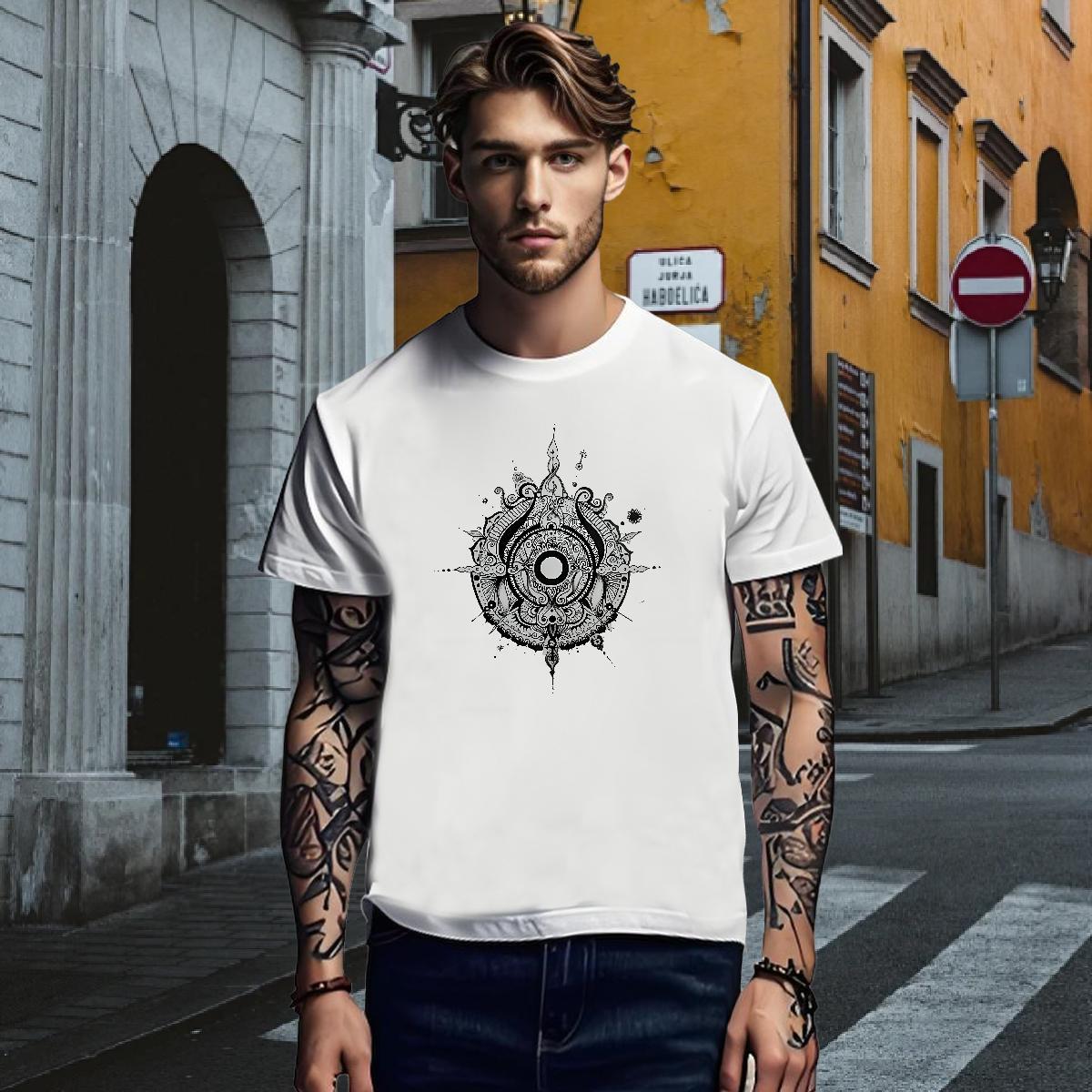 Popular T shirt 100% Cotton 230g eye of the devil Spring Summer Oversized Breathable Short Sleeve Mens Tshirts Casual New Tees