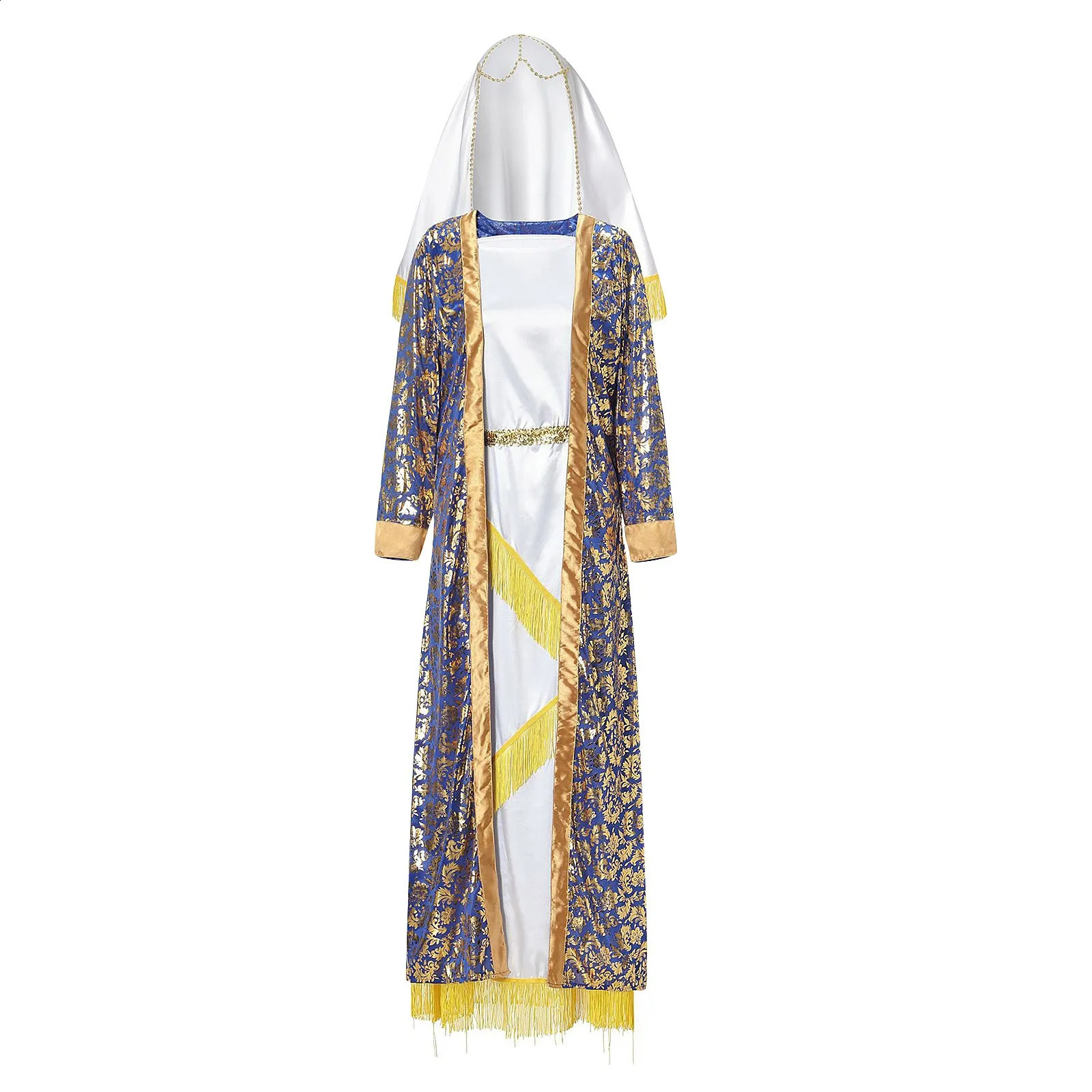 Halloween Retro Gothic Role Playing Dress Womens Long Sleeve Round Neck Makeup Party Performance Costume 240823